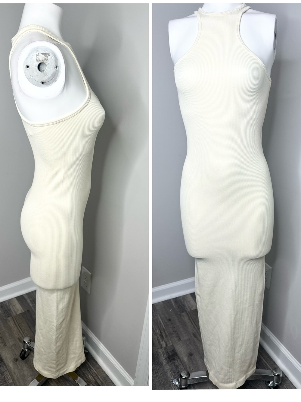 Fashion Nova Cream Racerback Ribbed Maxi Dress-nwt-m/L - Picture 3 of 7